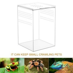 NANEEZOO Magnetic Acrylic Reptile Cage, 6″x6″x9″ Tall Enclosure Transparent R…