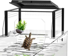 Upgraded Turtle Basking Platform for Aquatic Turtles with Temp & Humidity Gauge,