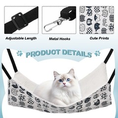 4 Pack Cat Hammock for Cage, Reversible Cat Hanging Hammock Soft Double Sided…