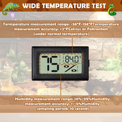 2 Pack Digital Reptile Thermometer Hygrometer LCD Temp Humidity Gauge