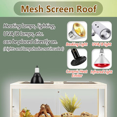 Spacious 65 Gallon Reptile Enclosure for Bearded Dragons & Lizards – Oak Finish