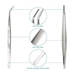 2Pcs Stainless Steel Feeding Tongs, Reptile Feeding Tweezers Long Handle Feed…
