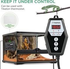 Digital Thermostat & Reptile Heating Pad for Tanks – Versatile 10-40gal Use
