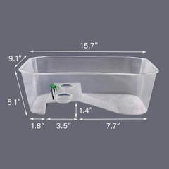 Durable 3 Gallon Plastic Turtle Tank with Basking Platform for Aquatic Pets