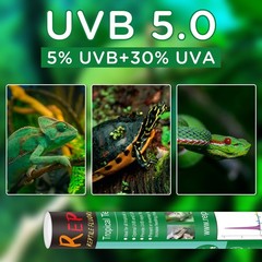 T8 UVB Reptile Light 15W 5.0-2 Pack,UVA UVB Light Bulb for Reptiles,Reptile U…