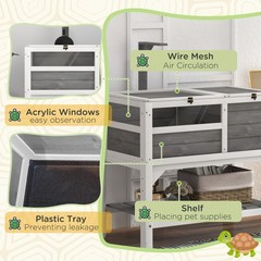 Indoor Tortoise Habitat w/ Storage Shelf – Weather-Protected Tortoise Enclosure