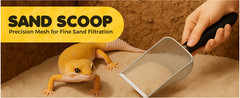 Reptile Sand Scoop, Stainless Steel Sifter for Lizard, Gecko & Snake Habitat,