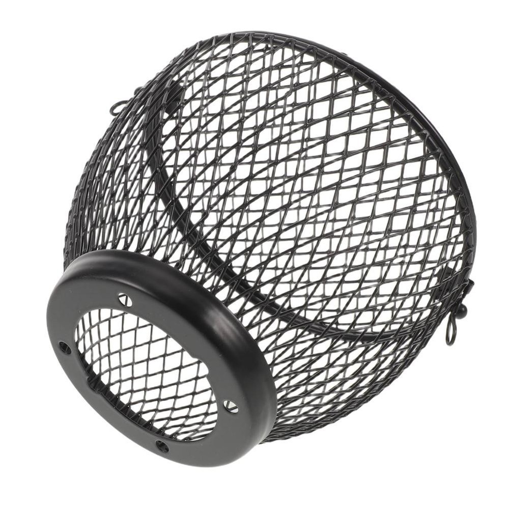 Black Heat Lamp Cage for Reptile Terrarium with Anti Scald Lamp Mesh Cover