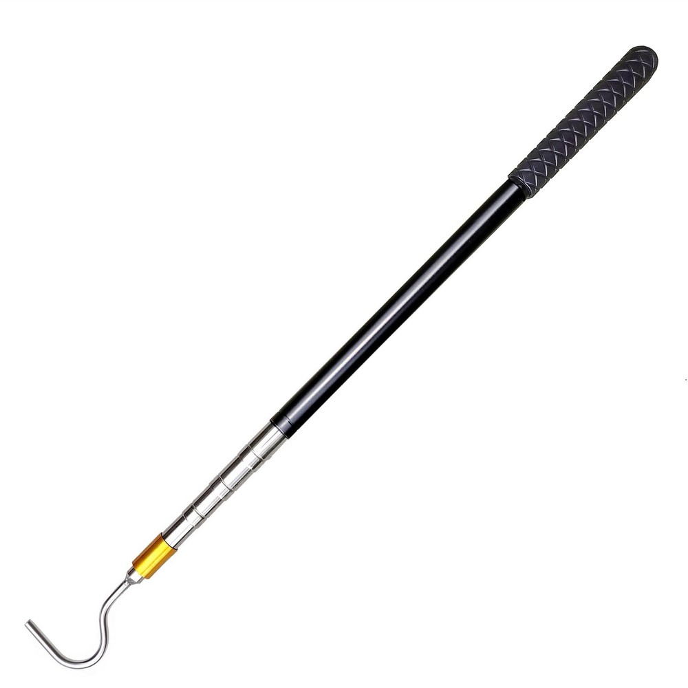 Bytcew 61″ Snake Hook Reptile Catcher Stick Pole, Handling Silver white