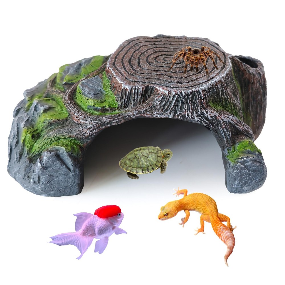 Brown Resin Reptile Hide Cave Leopard Gecko Cave Hideout