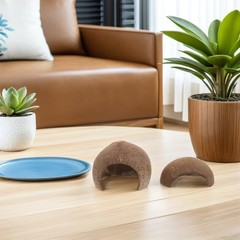4Pcs Coconut Shell Reptile Caves Durable Hideouts for Geckos Hermit Crab Tanks