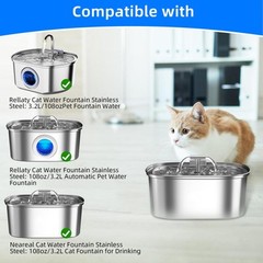 8 Pack Cat Water Fountain Filter & 8 Pack Pre-Filter Sponges for 3.2L/108oz A…