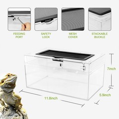 Reptile Terrarium Amphibian Tank Spider Cages Snake Cage 7×11.8×5.9inch Suitable