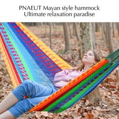 PNAEUT Handwoven Mayan Hammocks for Outside, Handwoven Thick Soft Rope Double…