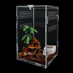 Acrylic Reptile Terrarium, Insect Breeding Case for Mantis, Spider, Lizard