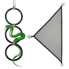 Sorcristy Snake Climbing Rings and Net Hammock Set, Reptile Enrichment Toys f…