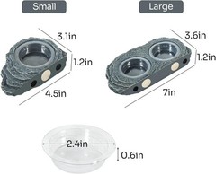 Magnetic Reptile Food & Water Feeder with Natural Look – Perfect for Terrariums