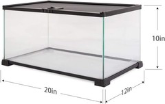Jaulas de vidrio para reptiles de 10 galones, terrario natural de 20″ x 12″ x 10