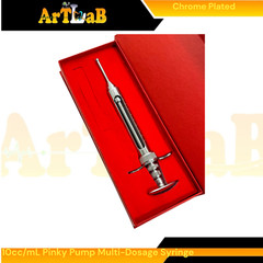 10mL Reptile Feeding Automatic Multi-Dosage Syringe | Pinky Pump Syringe, Chrome