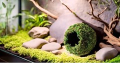 Galápagos 05348 Mossy Cave Hide 6″ Green Sphagnum