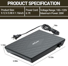Reptile Heat Panel Adjustable Temperature Reptile Heating Plate, Non-Light He