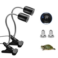 2 Pack Reptile Heat Lamps with 360° Rotatable Clips, UVA + UVB Spectrum for T…