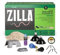 Zilla Snake Reptile Habitat Starter Deluxe Kit. Reptile UV Light Accessories
