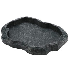 Reptile Rock Food Water Dish Feeder Bowl Aquarium Ornament 18x14x2 Centimeter