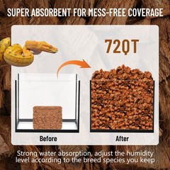 10LB Coconut Chip Substrate for Reptiles, 72 Quart Coconut Fiber Substrate Co…