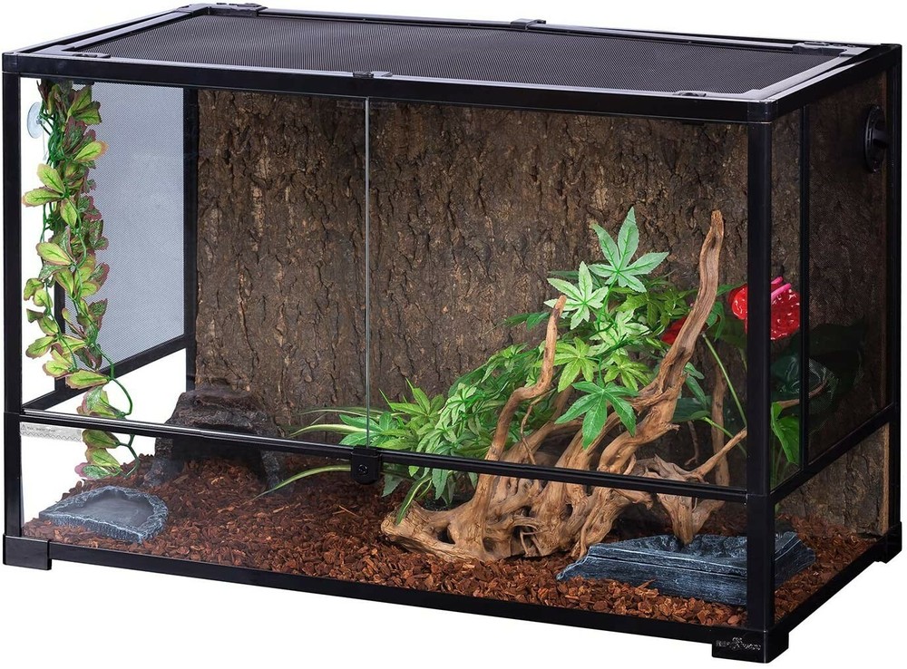 Reptile temperglass Terrarium,Hinge Doors with Screen Ventilation 36”W 18”H 24”D