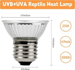 REPTI HOME Reptile Heat Lamp, UVA UVB Heat Lamp Bulbs, E26 Turtle Heat Lamp
