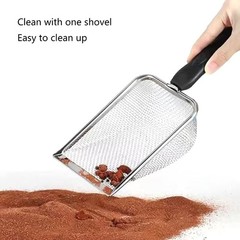 Stainless Steel Reptile Sand Substrate Scoops Shovel Sifter Mesh Metal Reptile
