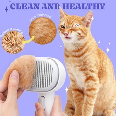 Cat Steam Brush, 3 in 1 Pet Hair Removal Tool, Self Cleaning Steamy Cat Brush…
