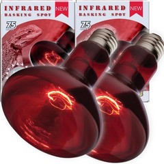 Reptile Red Heat Lamp, 2-Pack 75W Infrared Basking Bulbs Light for Reptiles, …