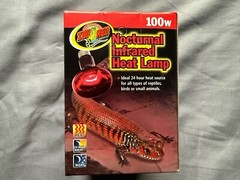 Zoo Med Nocturnal Infrared Heat Lamp, 100 Watts For Reptile Terrarium