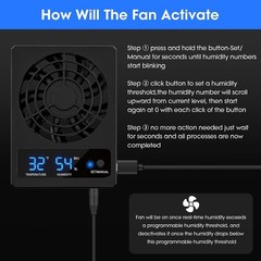Tank LED Digital Indoor Thermometer Hygrometer Fan Reptile Terrarium Pet Rearing
