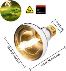 2 Pack 100W UVA Reptile Basking Spot Bulb Full Spectrum Sun Light Heat Lamp