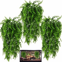 HERCOCCI 3 Pack Reptile Plants, Terrarium Hanging Plants 3 Pieces, 3