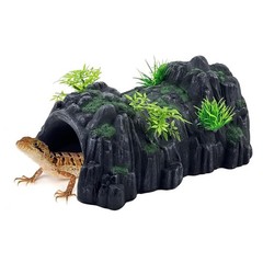 PINVNBY Reptile Rock Hide Cave,Resin Crested Gecko Hideout Caves Lizard Hidea…