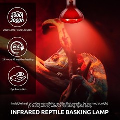 150W Reptile Heat Lamp Bulb Combo – Day & Night Basking Light Set, 2 Pack UVA &