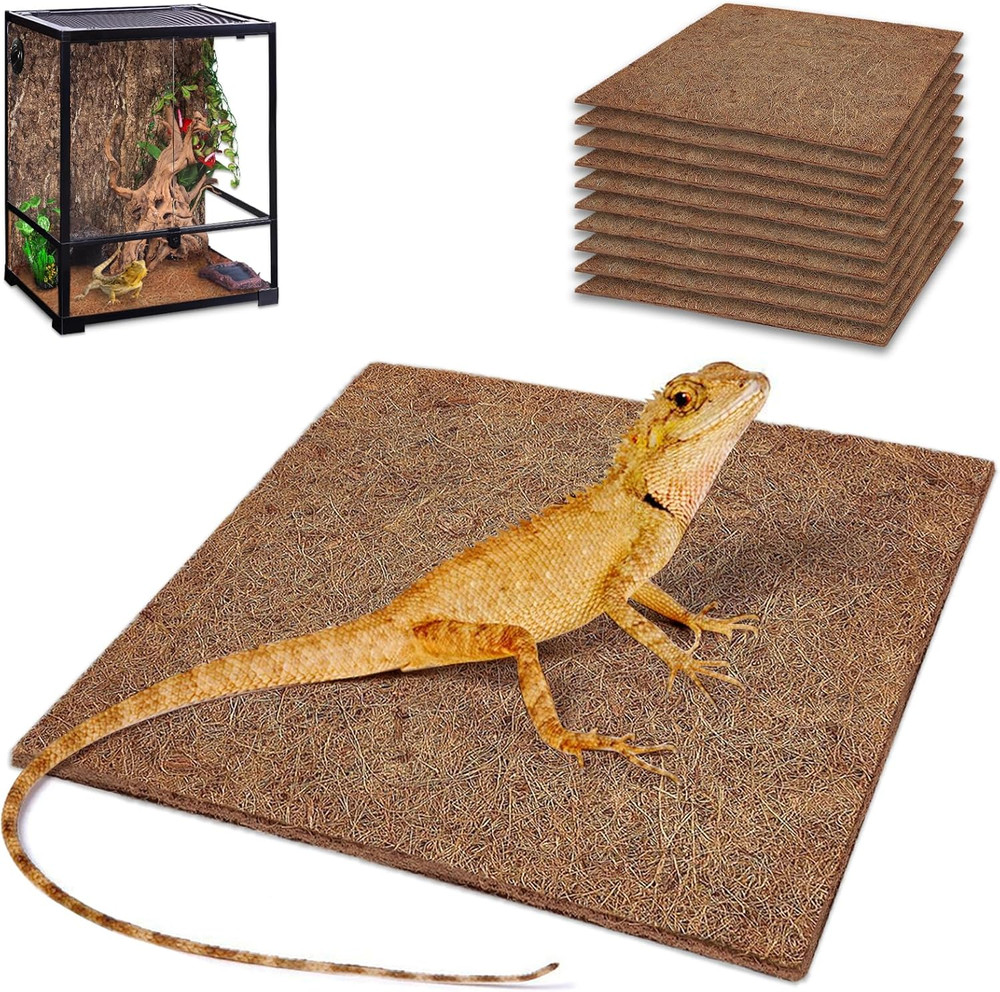 Coco Fiber Reptile Mat 10 Pack 12×12 Substrate Liner Garden Mulch Pads