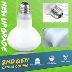 2 Pack Reptile Heat Lamp Bulbs 75W (2nd Gen), Basking Light Bulb for Reptiles…