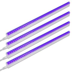 Barrina UV LED Blacklight Bar, 9W 2ft, T5 4 Count (Pack of 1), T5-2ft-4pack
