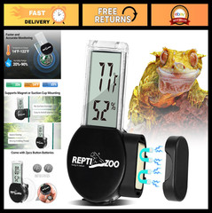 Digital Reptile Thermometer & Humidity Gauge – LCD Temp & Humidity Monitor for T