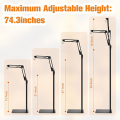 Dual Reptile Lamp Stand Reptile Light Stand with Two Flexible Brackets, Height A