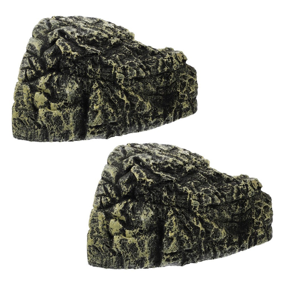2 PCS Amphibian Habitat Reptile Basking Platform Hideout Fish Decoration
