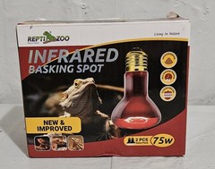 REPTI ZOO 2 Pack Infrared Basking Spot 75W Reptile Heat Emitter Infrared