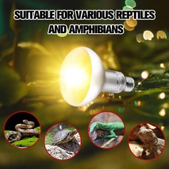 100W Reptile Heat Lamp Bulb Full Spectrum UVA UVB, Sun Lamp Basking Light for…