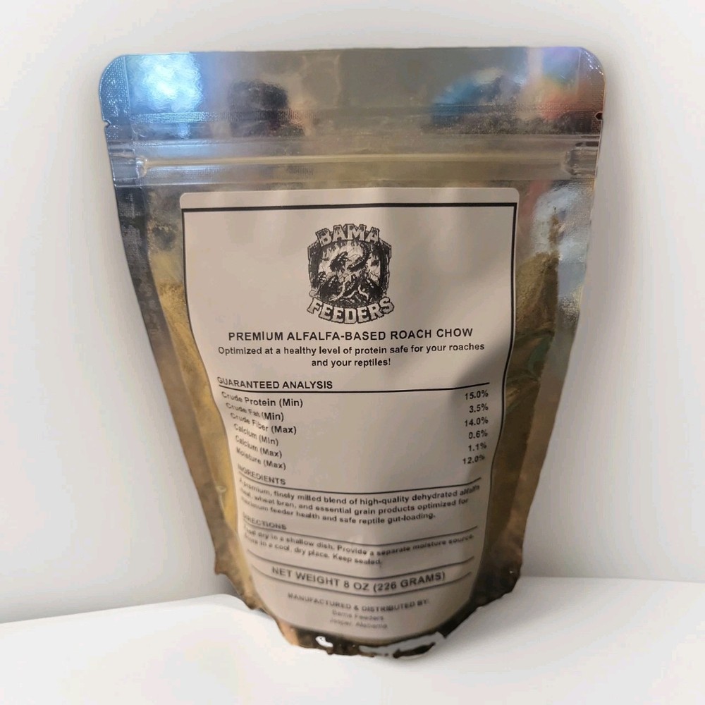 Premium Roach Chow – Alfalfa Based Balanced Protein Diet for Dubia & Feeders