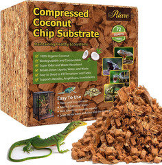 10LB Coconut Chip Substrate for Reptiles, 72 Quart Coconut Fiber Substrat